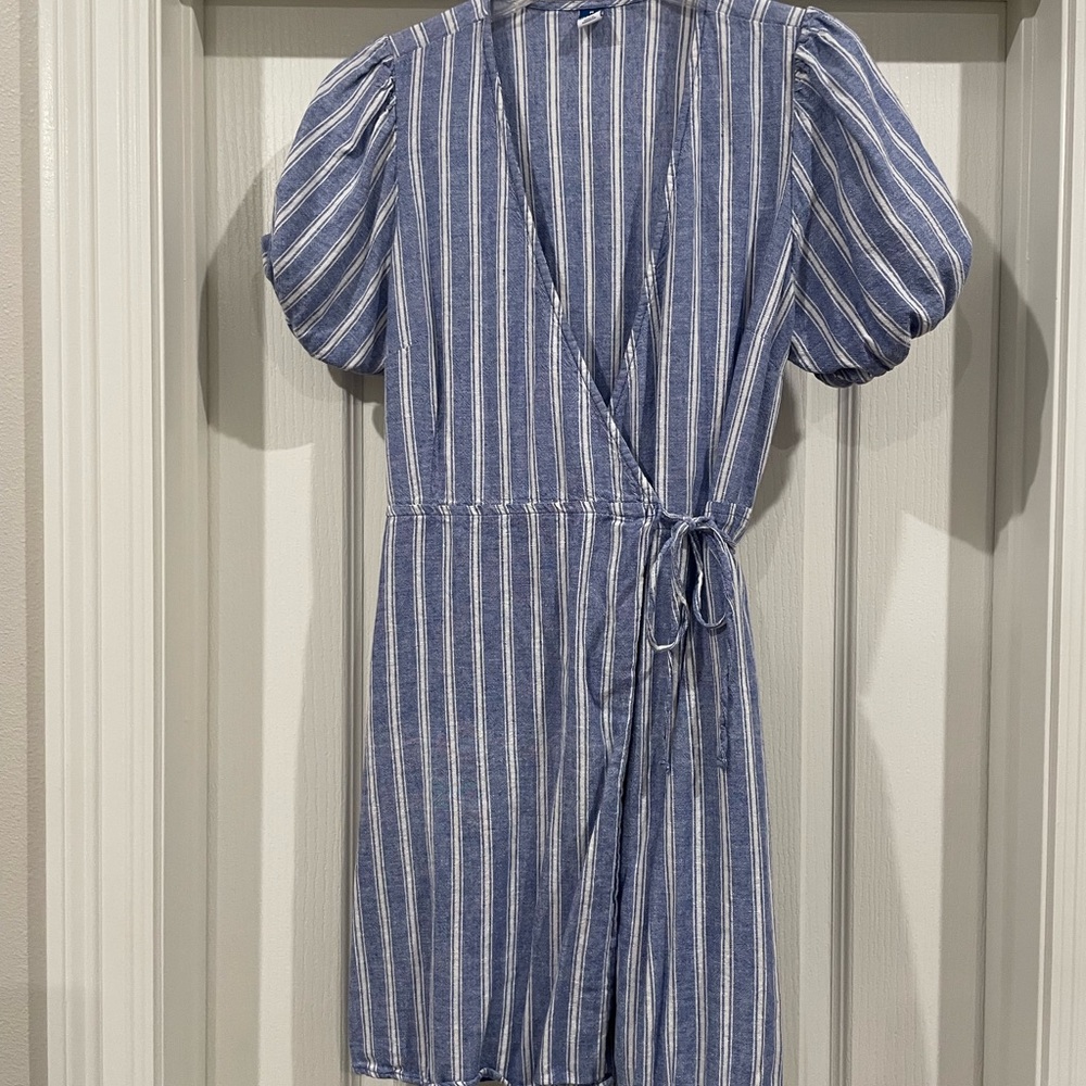 Old Navy Blue and White Striped Mini Dress